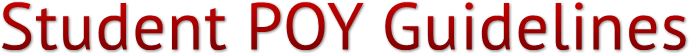 Student POY Guidelines Student POY Guidelines